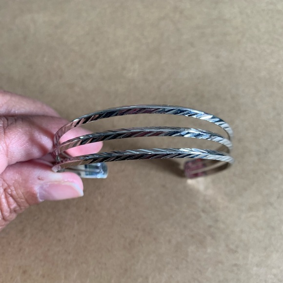 Silver tone cuff bracelet - Picture 2 of 4